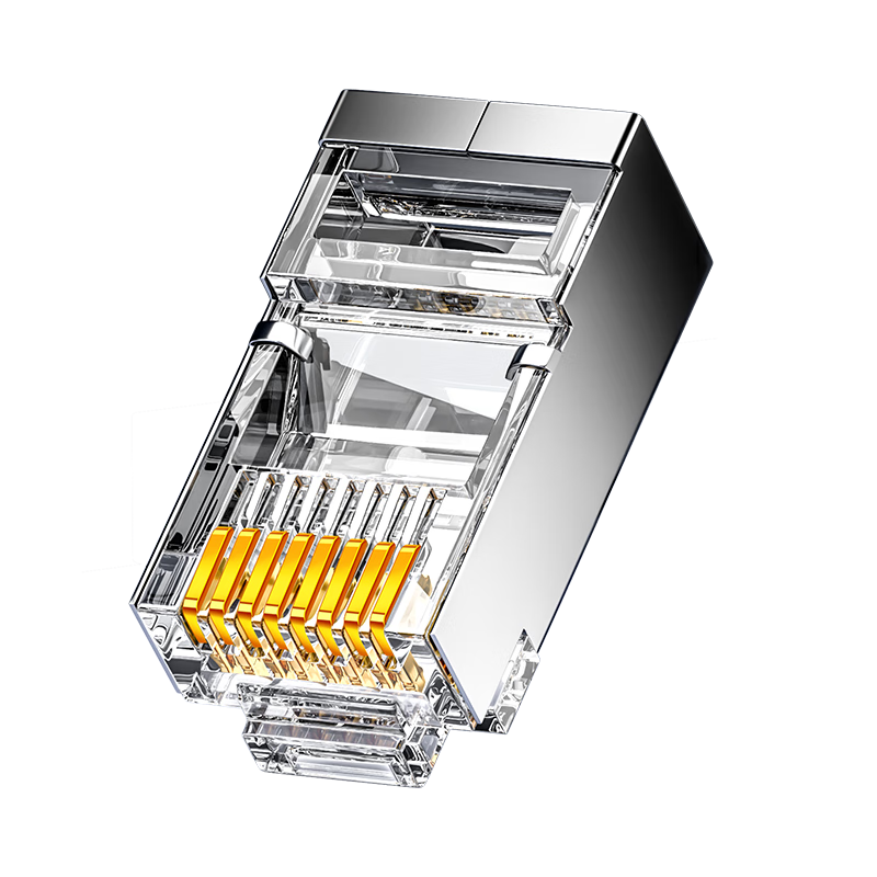 SAMZHE Cat6 Shielded RJ45 Connectors, Gigabit Ethernet Plugs, Engineering Grade Network Cable Connectors, Gold-Plated Crystal Heads, 30 Pieces, SJ-P6630