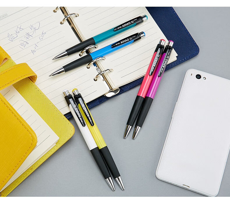 AIHAO [Back to School Essential] Retractable Ballpoint Pen 0.7mm Medium Oil Pen Bullet Tip Original Ball Pen Business Office Pen Student Blue Classic Ballpoint Pen 12 Pcs/box Ah505 14