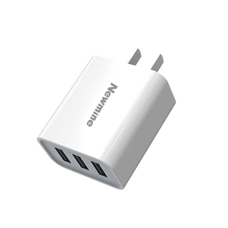Newmine Multi-Port Charger, 3 USB 17W Adapter, Charging Head 5V/3.4A Fast Charge, Compatible with Apple/Xiaomi/Huawei/OPPO, for IPhone 18, IPhone 15-17
