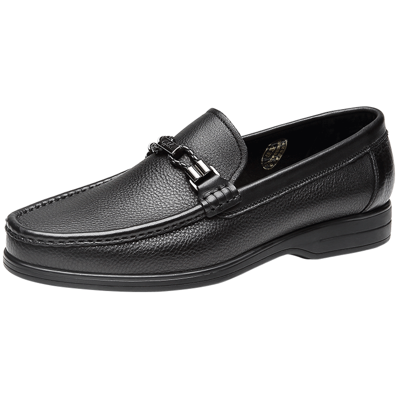 SATCHI Men's Comfortable Cushioned Slip-On Business Casual Leather Shoes 40822019Z Black Size 38