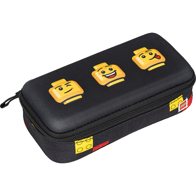 LEGO Pencil Case, Double-Layer 3D Cartoon Pencil Box, Hard Shell 3D Pencil Pouch, for Girls And Boys, Back-To Gift, Black Expression, 20027