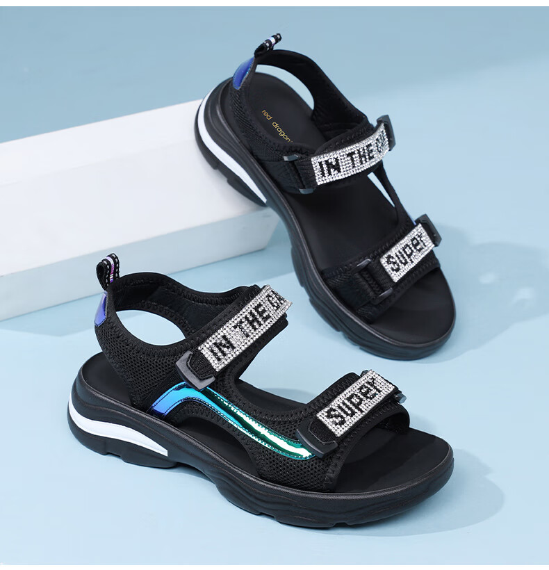 RED DRAGONFLY Women's Breathable Soft Sole Casual Roman Outdoor Sports Beach Sandals WTK233841 8