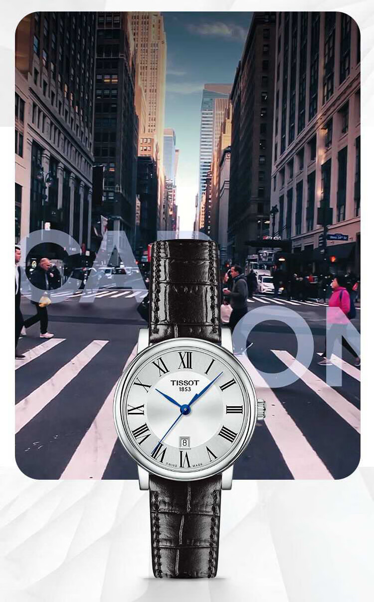 TISSOT Watch, Carson Zhenwo Series Women's Watch, Swiss Quartz Ladies Leather Strap Wristwatch, Business Watch, Birthday Gift 2