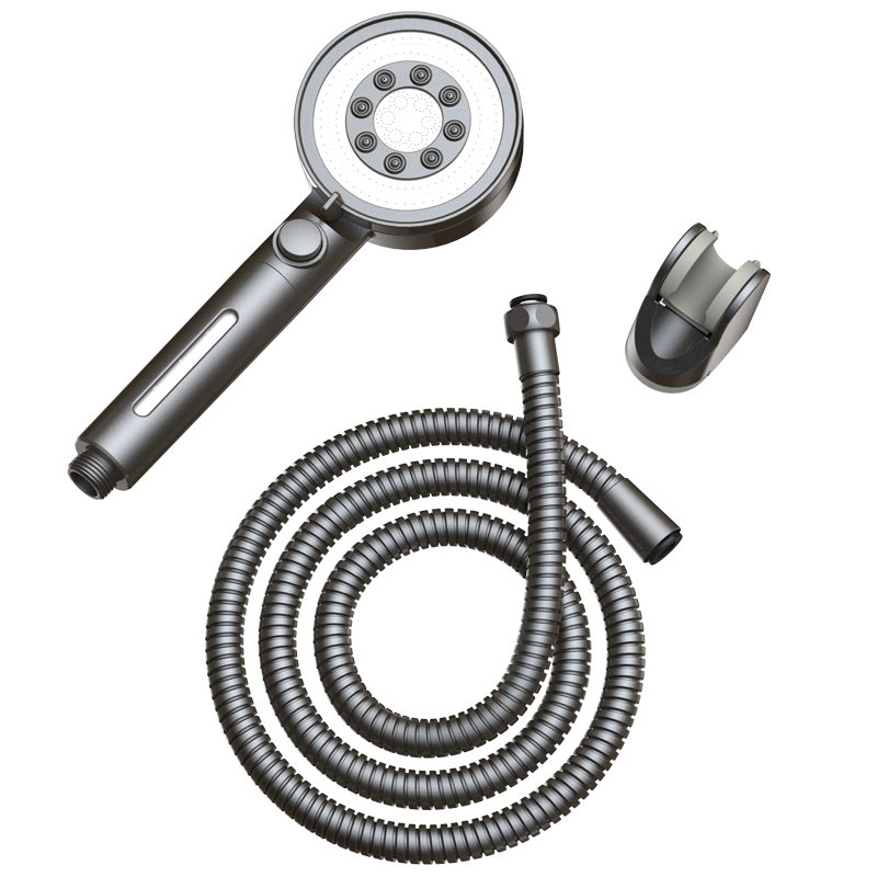 DU PONT Fortune Global 500 Gunmetal Gray Pressurized Shower Head Set with Filter Handheld Shower Head Complete Set