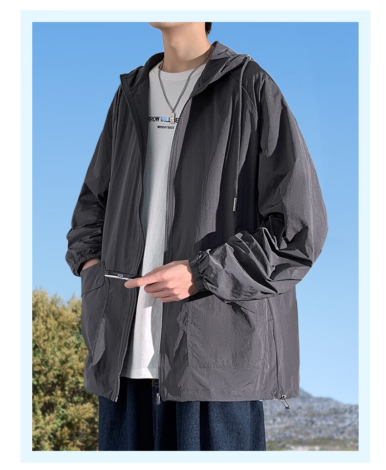 FitonTon Sun Protection Clothing for Men, Lightweight And Breathable Summer Sun Protection Garment, Outdoor Fishing UV-Resistant Men's Jacket, UPF50+ Beach Wear 16