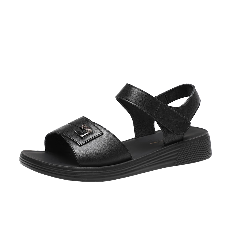 RED DRAGONFLY Mother's Day Sandals for Women, Flat Heel, Summer Soft Leather, Soft Sole, Middle-Aged And Elderly, Mid-Heel Beach Shoes for Women, WTK233761