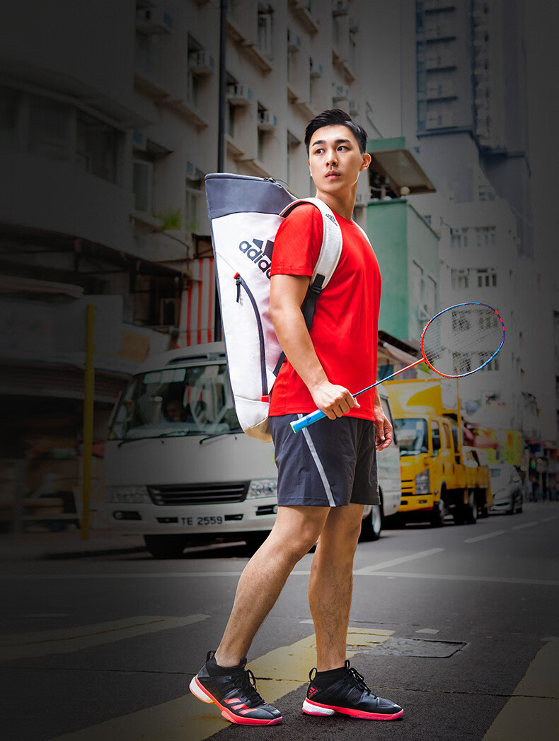 阿迪达斯 adidas 羽毛球拍包双肩可单肩背耐磨大容量3支装bg940111