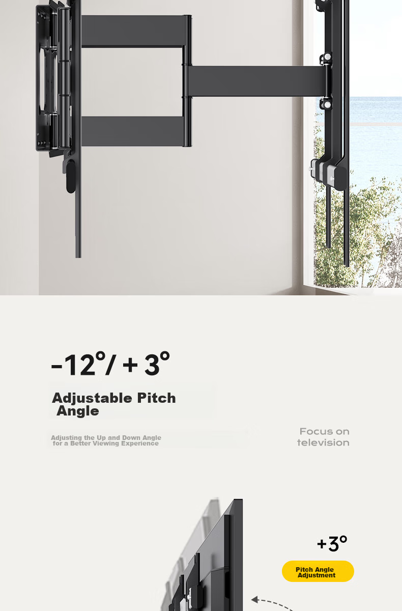 Junao Universal TV Extendable Mount, 40-100 Inch Rotating Bracket, Built-In TV Stand, Large Screen Wall-Mounted Universal Bracket for Multiple Brands of TVs, 75/85/98 14