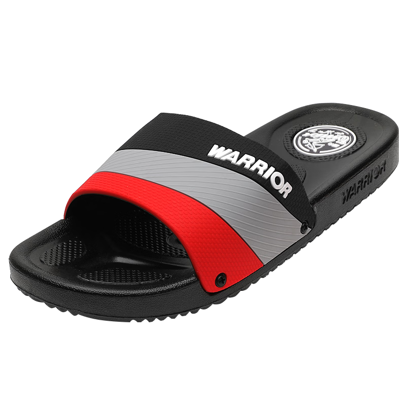 Huili Korean-Style Slippers, Patchwork Couple Style, Bathroom Home Use, Fashionable Soft-Soled Slippers, HL333360, Black And Red, Size 44