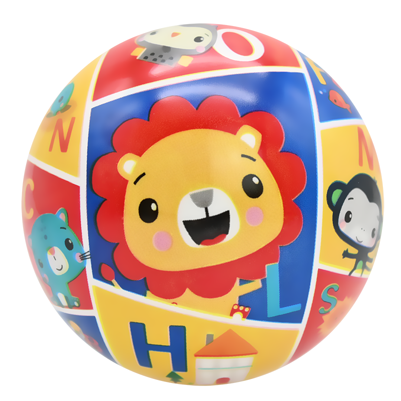 Fisher-Price Children's Toy Ball, Patting Ball, Cognitive Enlightenment, PVC Safe Material, 10cm Lion Color-Printed Ball