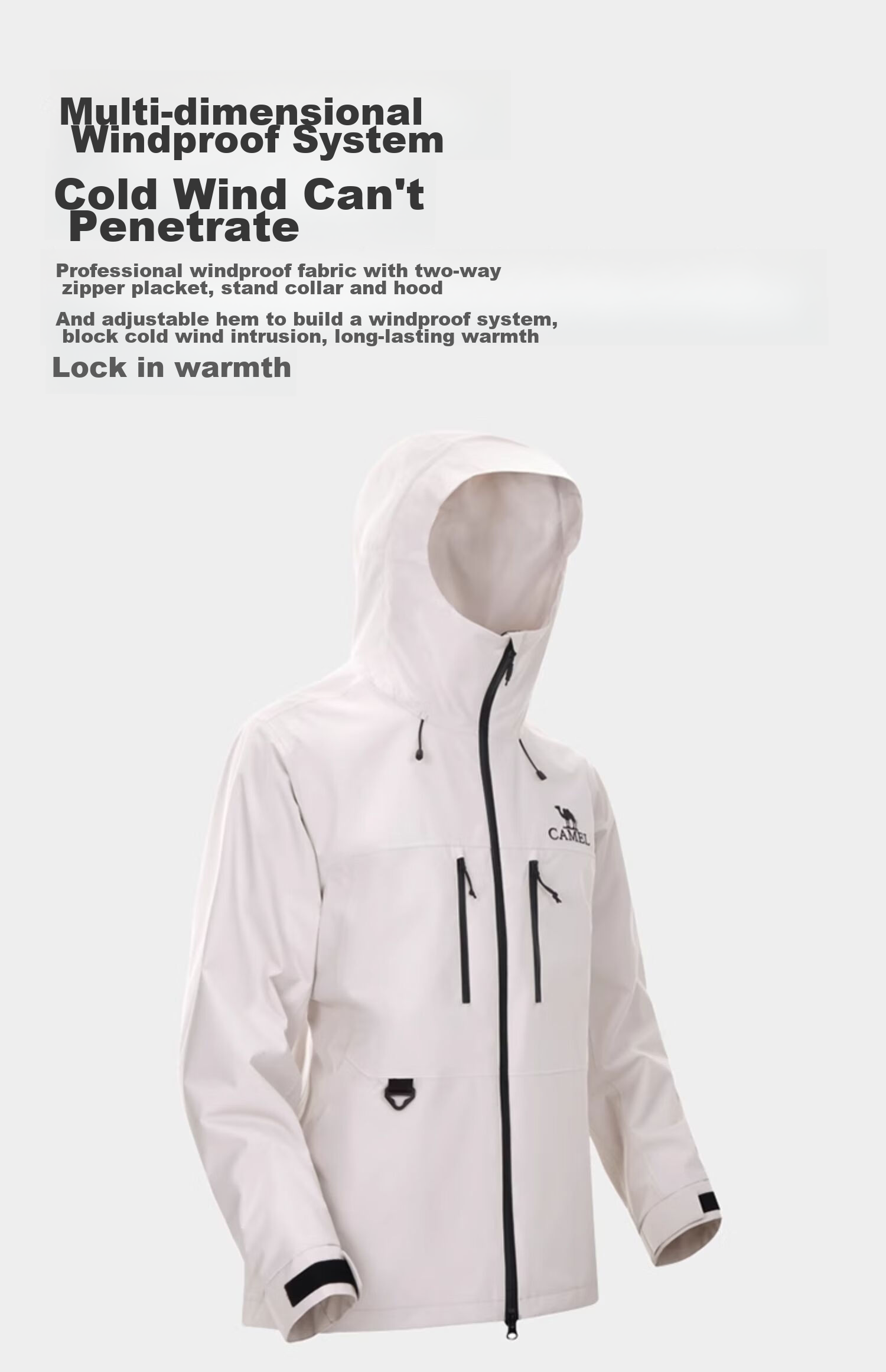CAMEL Outdoor Hardshell Jacket, Single-Layer Lightweight Windproof And Storm-Proof Mountaineering Coat, Model 1187, Size 2XL 13