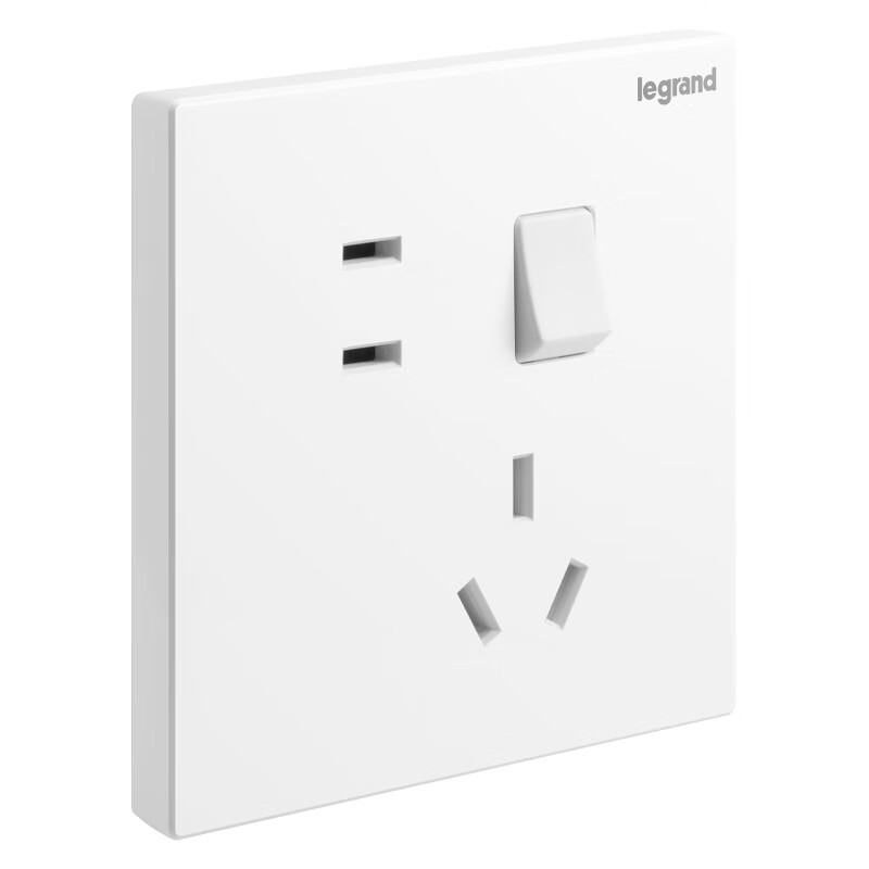 LEGRAND Switch Socket Panel, Shidian/Yijing Series Magnolia White, 10A Five-Hole with Switch (Dual Control) Socket