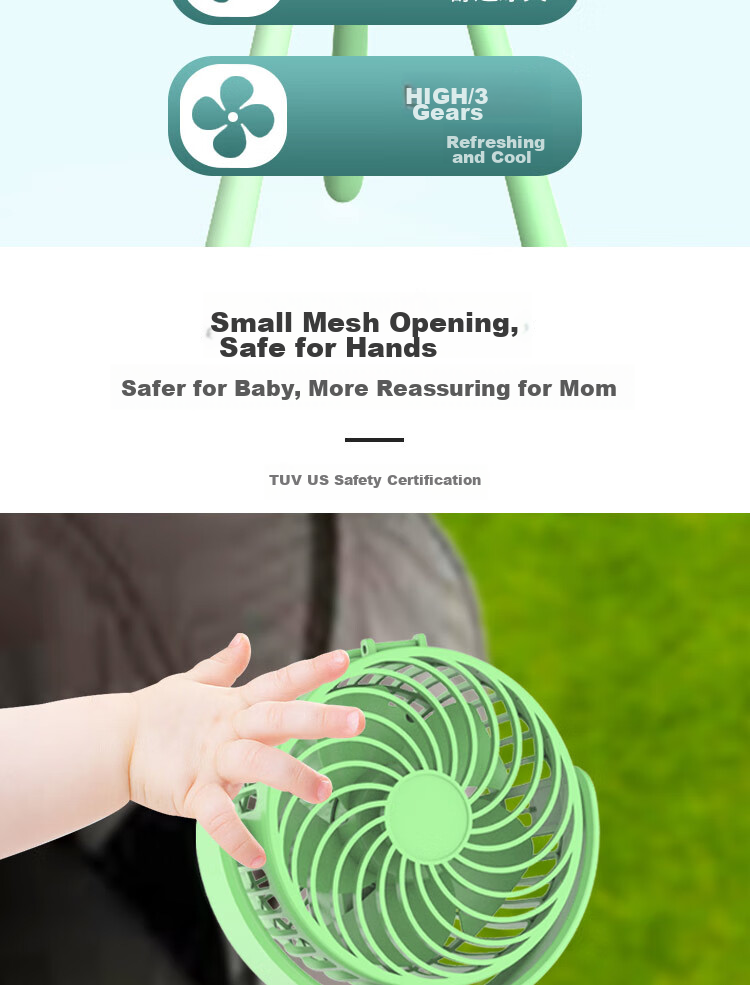 WeWarm Mini Handheld Fan Portable Rechargeable High-Speed DC Energy-Saving Outdoor Small Fan Long Battery Life FN1041W 9