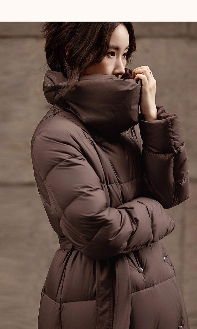 Dme [Urban Light Outdoor] Winter 400T Spring Yafang Pressure-Elastic Fluffy 90% Duck Down, Large Lapel down Jacket for Wome 11