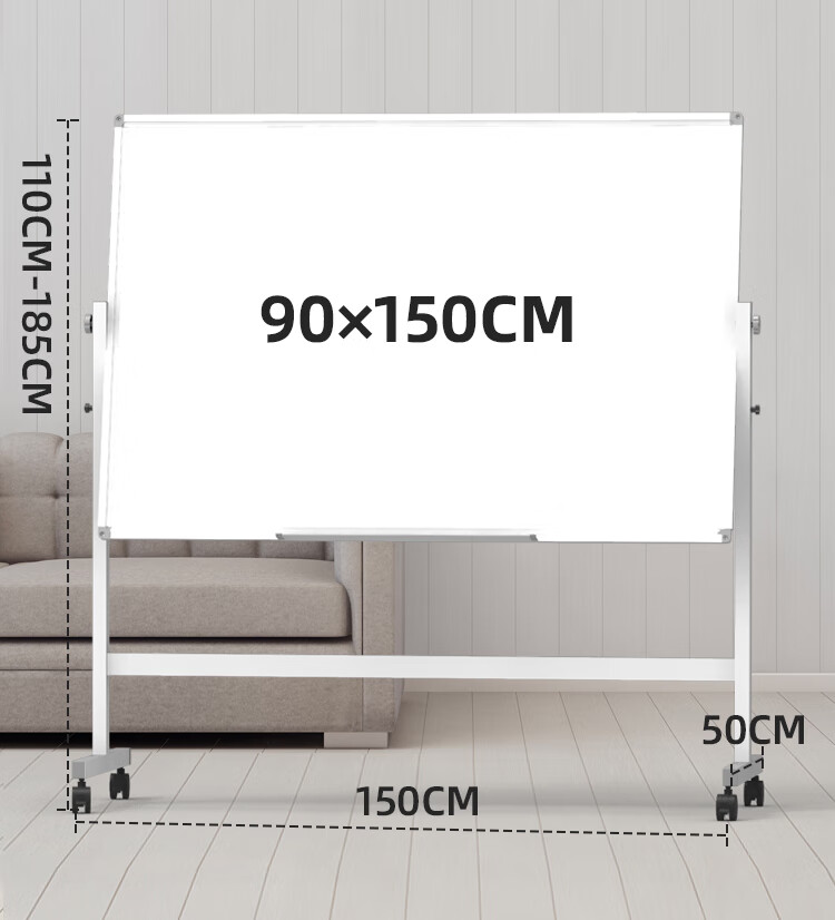 BBNEW 90*150cm Double-Sided Magnetic Whiteboard Stand, Movable Height-Adjustable Flip Writing Board, for Meetings And Office Use, Home Teaching Children's Blackboard, NEWV90150-W 3