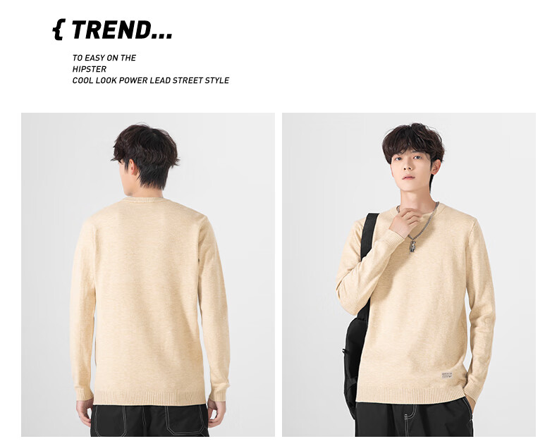 Warrior Sweater for Men, Autumn And Winter Fashion Round Neck Knit Sweater, Warm Men's Clothing Top Undershirt 16