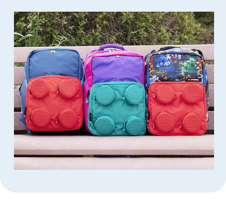 LEGO Backpack for Elementary School Students Grades 1-5, Adjustable Shoulder Bag with Double Compartments, Foldable, Pink Unicorn Design, Model 20209 21