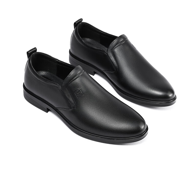 LAORENTOU Men's Leather Shoes, Top-Grain Cowhide Slip-On Business Casual Shoes Driving Shoes Loafers for Men A30305 Black 43 23