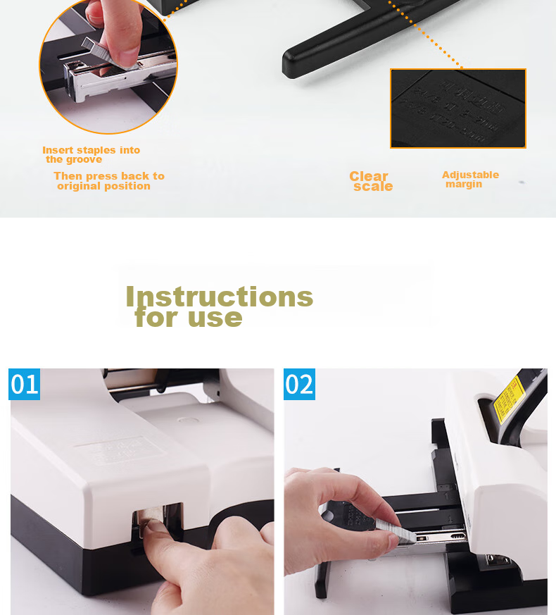 KW-Trio Double-Headed Stapler, Two-Row Two-Pin Stapler, Dual-Nail Administrative Standard Labor-Saving Stapling Machine, Can Bind A3 Documents with 50 Pages in The Middle 11