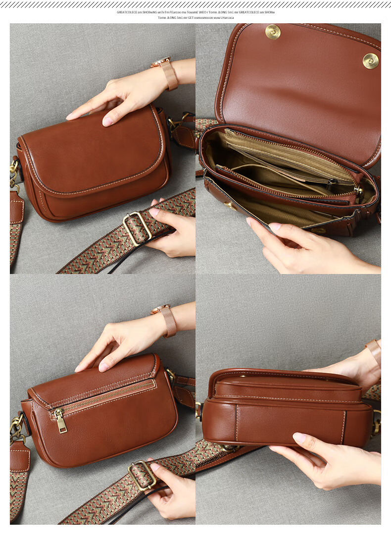 Viney Women's Handbag, Cowhide Crossbody Bag, Fashionable Light Luxury Shoulder Small Square Bag, Birthday Mother's Day Gift, Practical Present for Mom 4