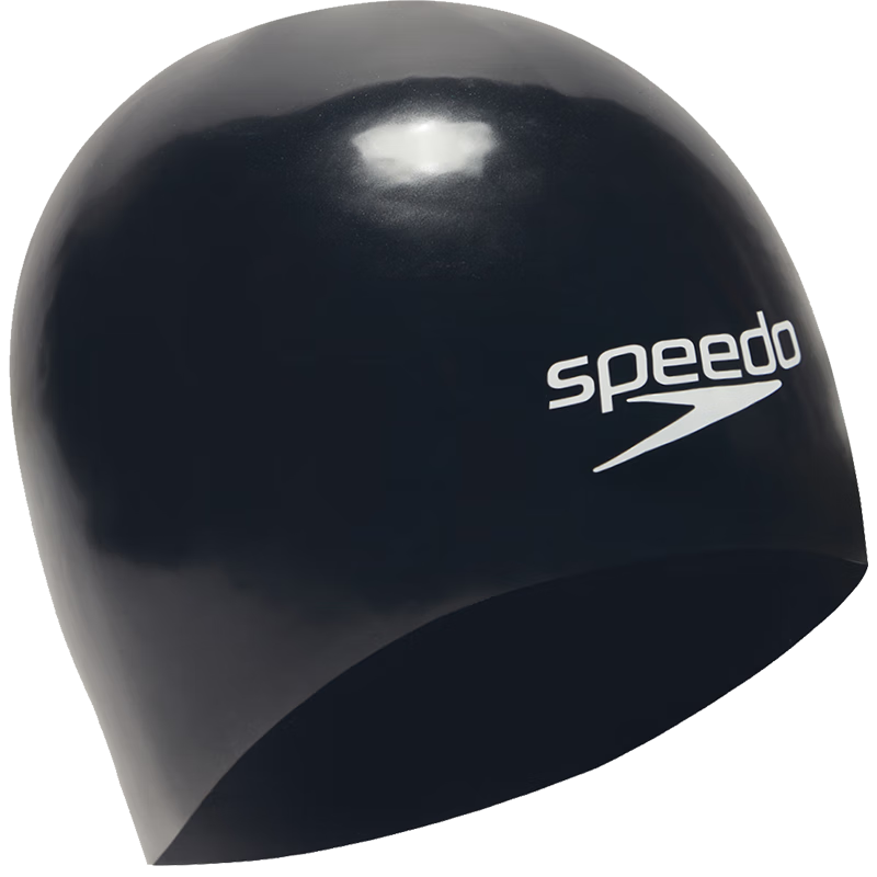 Speedo Competitive Swimming Cap with 3D Intelligent Fit, Professional Training Shark Skin Silicone Waterproof Quick-Drying Swim Cap, Black/white, S