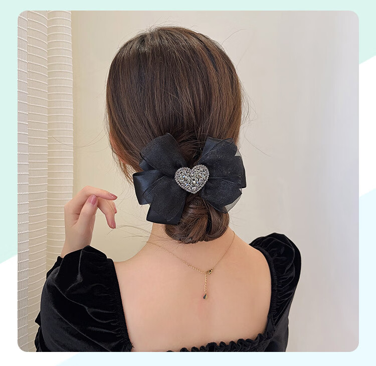 CHIMERA Back-Of Bun Hair Clip, French Bow Barrette, Half-Up Hairpin, Hair Accessory for Women, Mid-Autumn Festival Gift 8