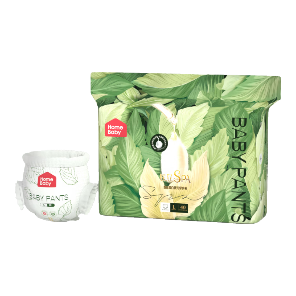 Homebaby [No Melamine Detected] Silk Protein Pull-Up Diapers, Classic Pack, Size L, 80 Pieces, Summer Ultra-Thi
