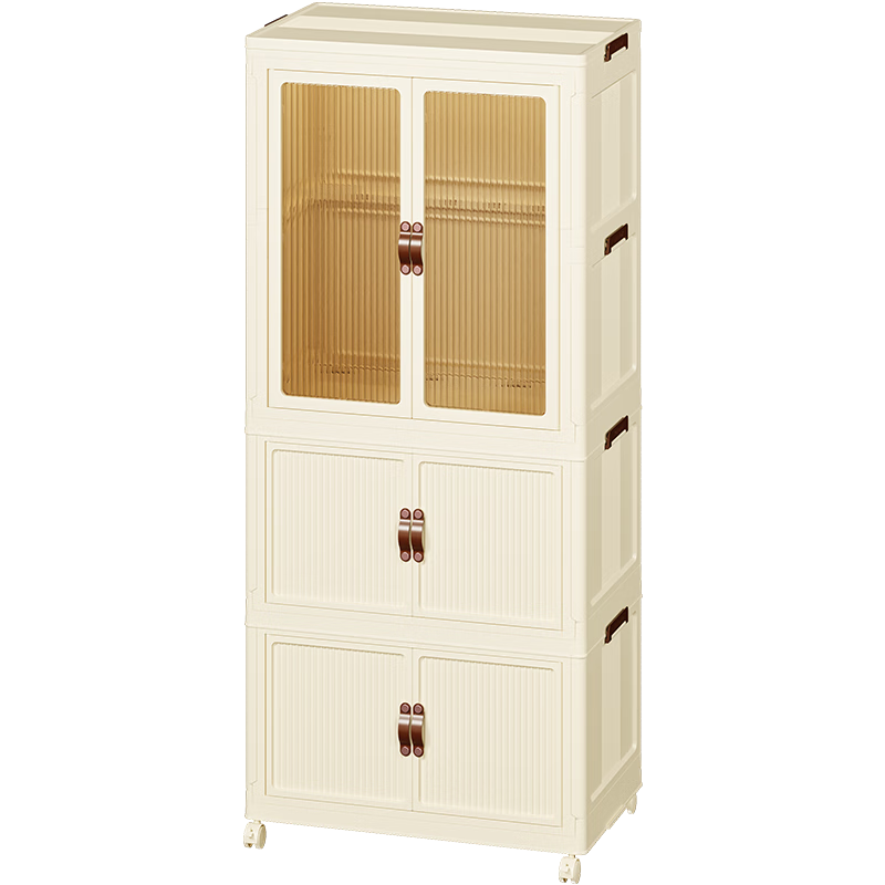 JEKO&JEKO Foldable Children's Wardrobe, Baby Storage Cabinet, Toy Organizer, Simple Hanging Closet, 3 Tiers