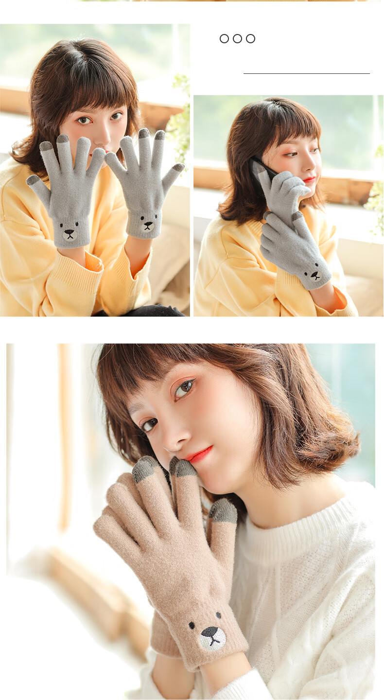 GRGN Winter Thermal Cycling Gloves for Men and Women, Thickened Fleece Lined Windproof Touchscreen Knit Gloves 10