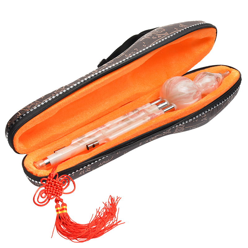 Xiangsiniao Hulusi Instrument, White Copper And Rosewood Three-Tone C Key Hulusi for Beginners, Imitation Red Jade, XS1004