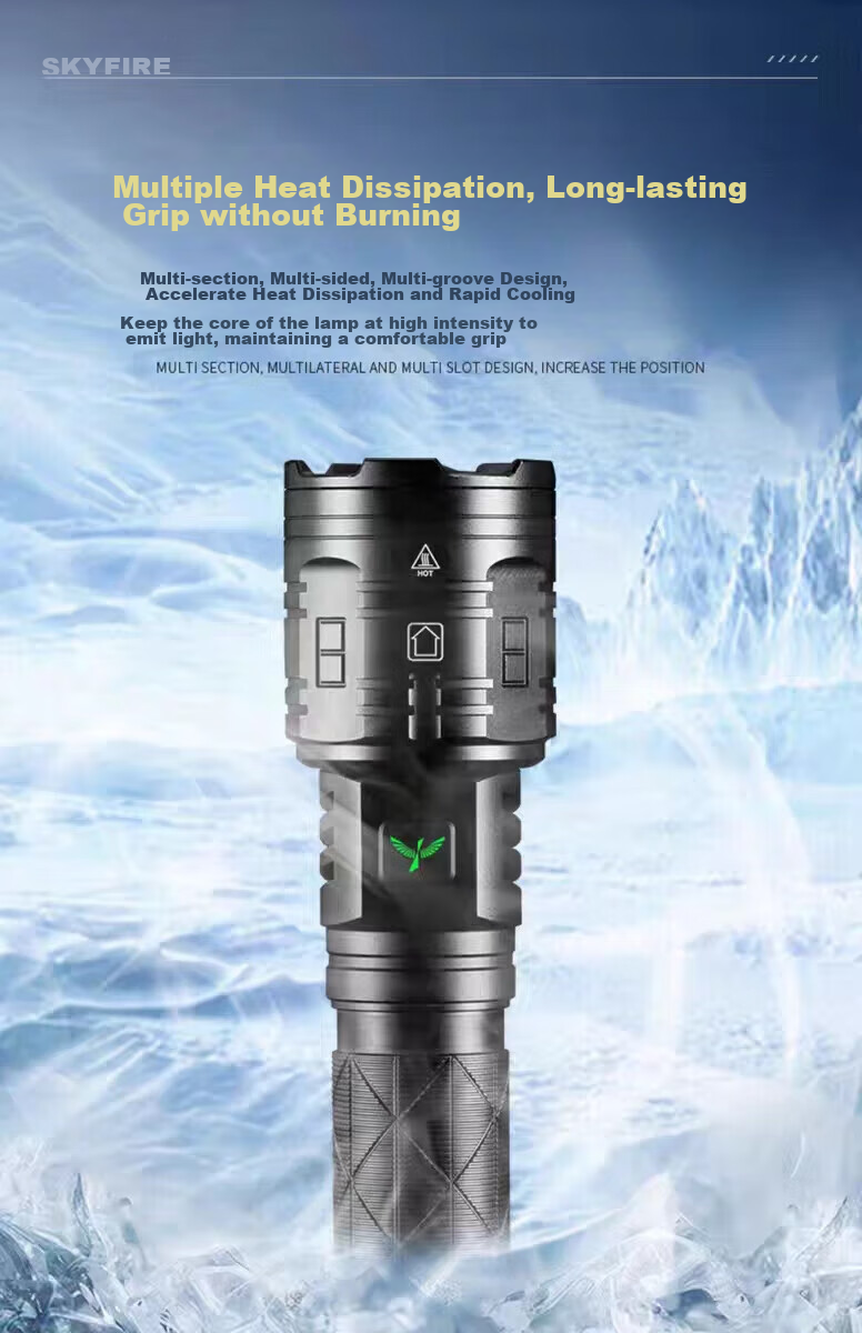 SkyFire Flashlight, Canglong High-Intensity Ultra-Bright Zoomable Long-Range Rechargeable for Home, Military, Outdoor And Wilderness Survival Use 13