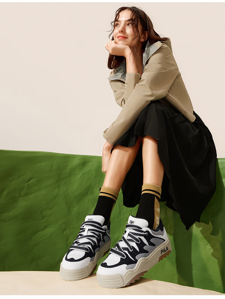 FILA Colorful Shoes | Women's Sneakers, Breathable Casual Thick-Soled Heightening Shoes, Urban Walking Shoes 21