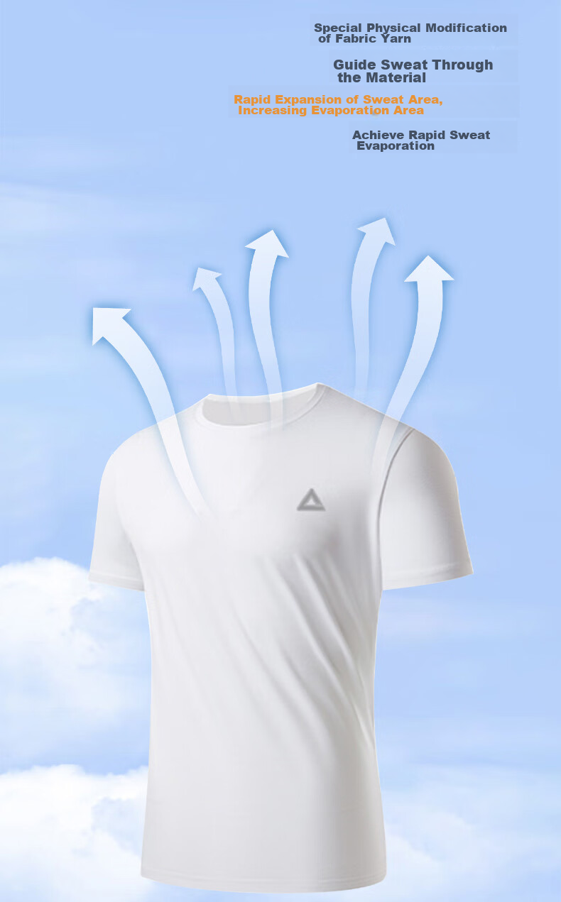 PEAK Short-Sleeve Men's Summer Quick-Dry T-Shirt, Breathable Running Top, Fitness Wear, Casual Sportswear, Sweat-Wicking Morning Jogging, Black 5