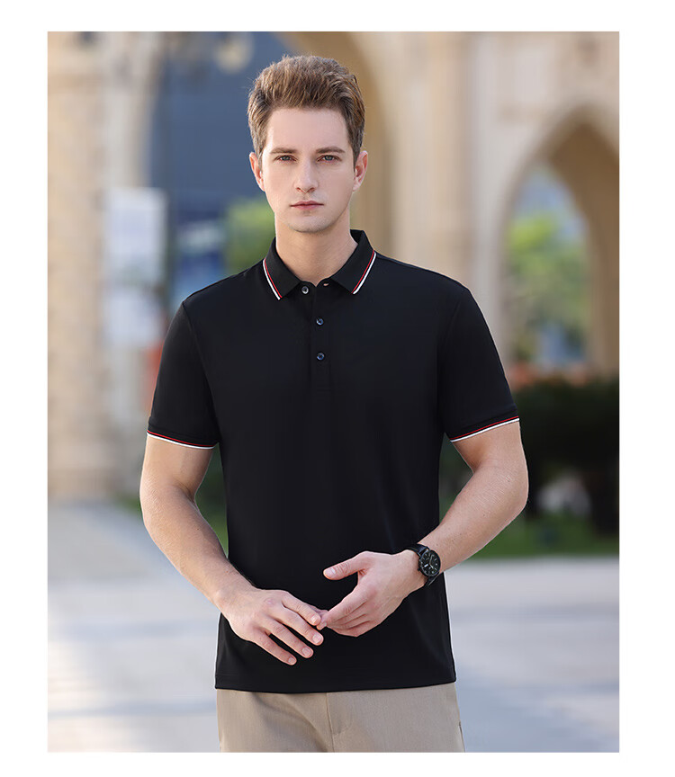 Jeanswest Men's Short Sleeve Polo Shirt 2026 Summer Mint Cooling Casual T-Shirt Base Layer Dark Gray 2XL 21