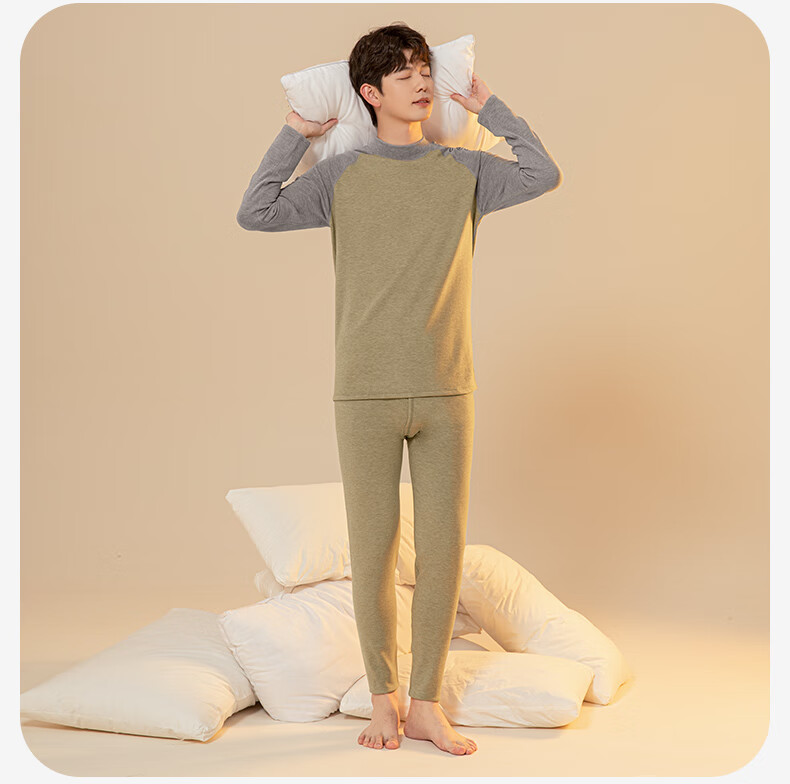 YING BO LUN Youth and Children's Thermal Underwear Autumn Set Winter Cotton Sweater School Uniform Essential 81233 Heather Gray 180 20