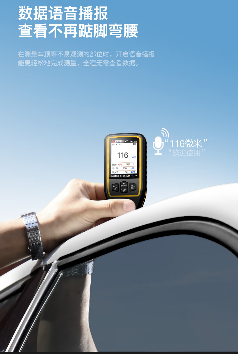 Shendawei Coating Thickness Gauge High Precision Automotive Paint Film Metal Ceramic Paint Thickness Meter Iron Aluminum Car SW-6310A 10