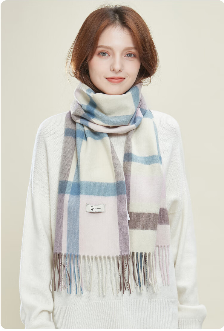 JIUMU Pure Wool Scarf for Women, Autumn And Winter Neck Warmer, Ladies' Warm Shawl, Gift for Women on Mid-Autumn Festival Or Birthday, Gift Box Packaging 36