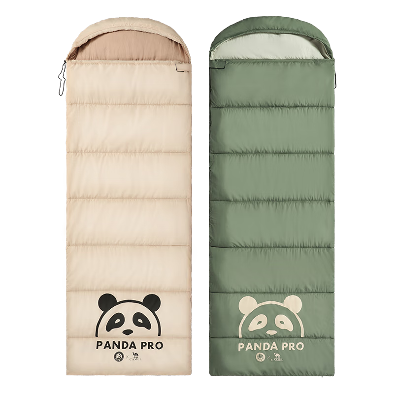CAMEL Outdoor Camping Sleeping Bag for Adults, Portable, Adult Dirt-Proof, Warm, Thickened, Cold-Resistant [Panda Co-Branded Edition]
