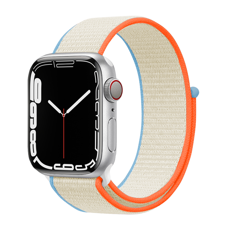 MSSM Compatible Apple Watch Band, Nylon Loop Sports Strap for IWatch S12, Apple Watch Ultra 4/S11/10/9/SE3 [Milk White], 44-49mm