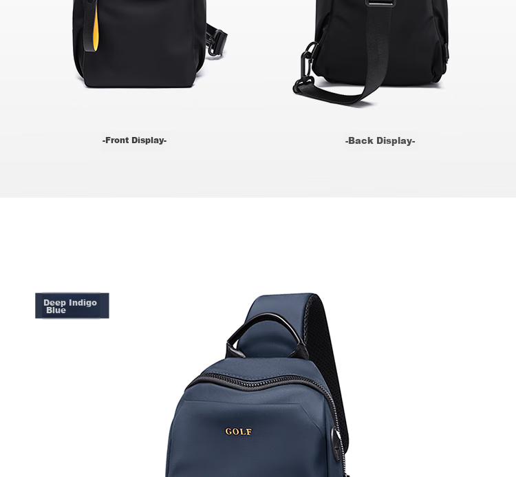 GOLF Chest Bag for Men, Trendy Crossbody Bag, Casual Shoulder Bag for IPad And Phone, Cycling Sports Travel Small Backpack 18