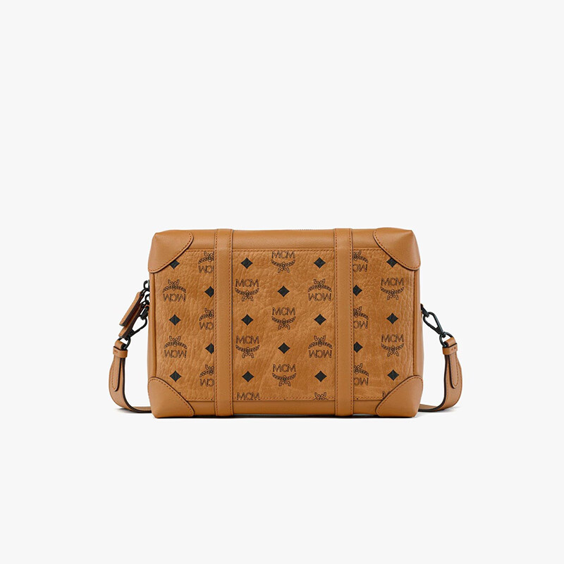 MCM KLASSIK Medium Handbag, Crossbody Bag, Commuter Bag, Couple Style, Cognac Color, New Year Gift