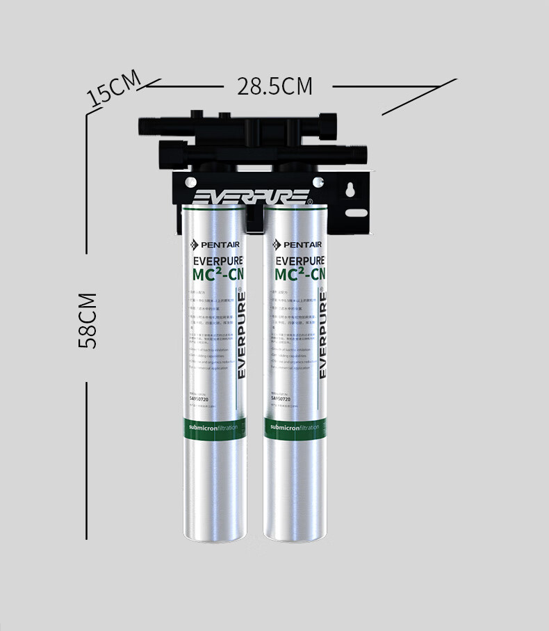 Everpure Coffee Shop/Milk Tea Shop/Chinese Restaurant Water Purifier 3.3L/min 3300L Dual High Flow FreshDrink2-MC2 Simple Model 21
