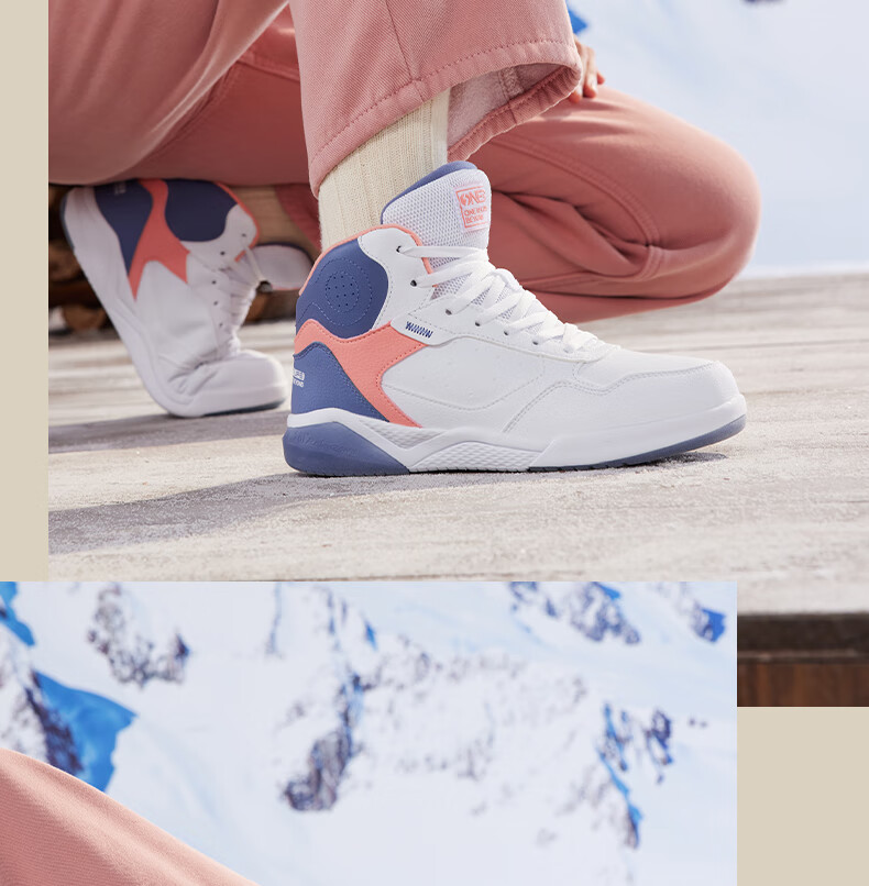 361° Women's Sports Shoes, Autumn And Winter High-Top Warm Fleece-Lined Heightening Casual Sneakers, Style 682146606A-1 26