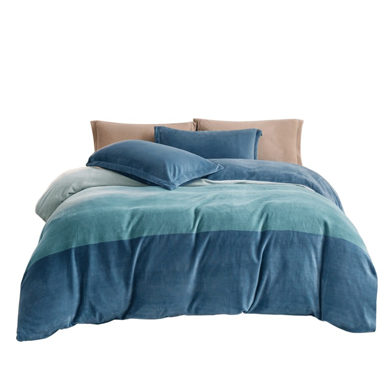 JD Original 220g Milk Velvet Four-Piece Set, Class A Autumn And Winter Thickened High-Weight Flannel, Warm Double Bed Sheet, Pillowcase, Duvet Cover, 1.5-Meter Bed, Haila