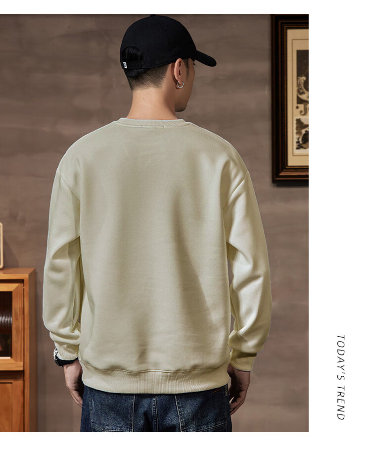 JEEP Men's Sweatshirt, New Spring And Autumn 2026 Style, Trendy Round Neck, Loose Long-Sleeve Casual Sportswear Top for Men, Fashionable 13