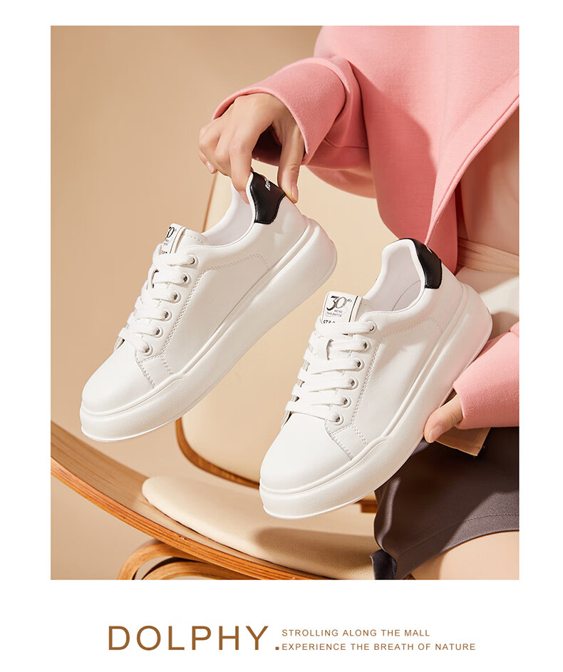 St&Sat Women's Classic Versatile Height-Increasing Thick-Soled Lightweight Soft-Bottom Casual Sneakers SS33112497 White 38 9
