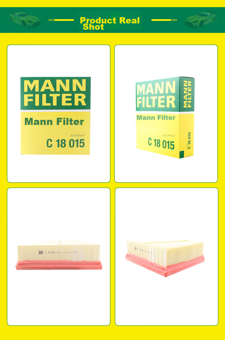 MANNFILTER Air Filter Element C18015 Compatible with 2019-2023 Nissan Teana 2.0L 9