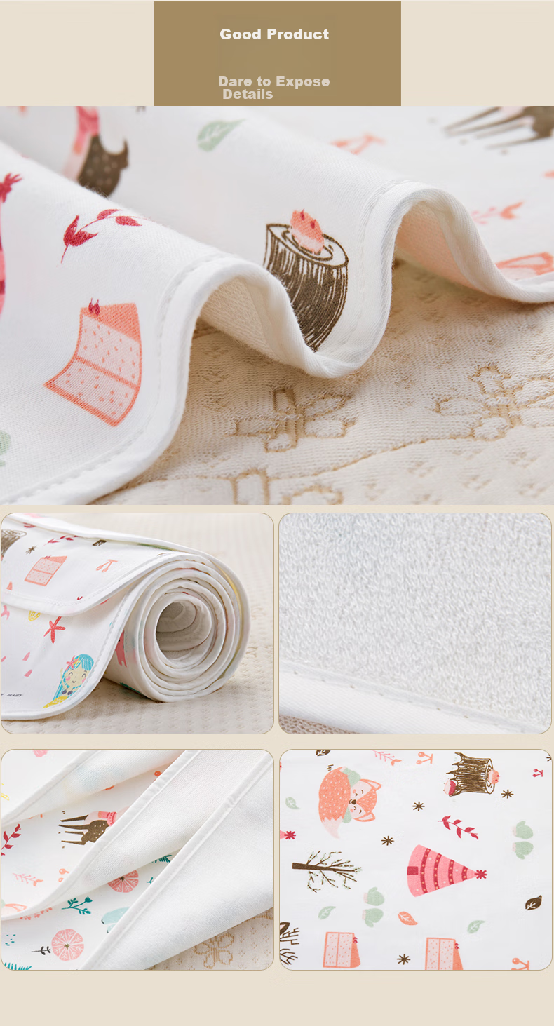 AIBEDILA Baby Diaper Pad, Pure Cotton Breathable Summer Waterproof Washable Menstrual Pad for Children And Infants, Class A Diaper Mat, 80*100 10