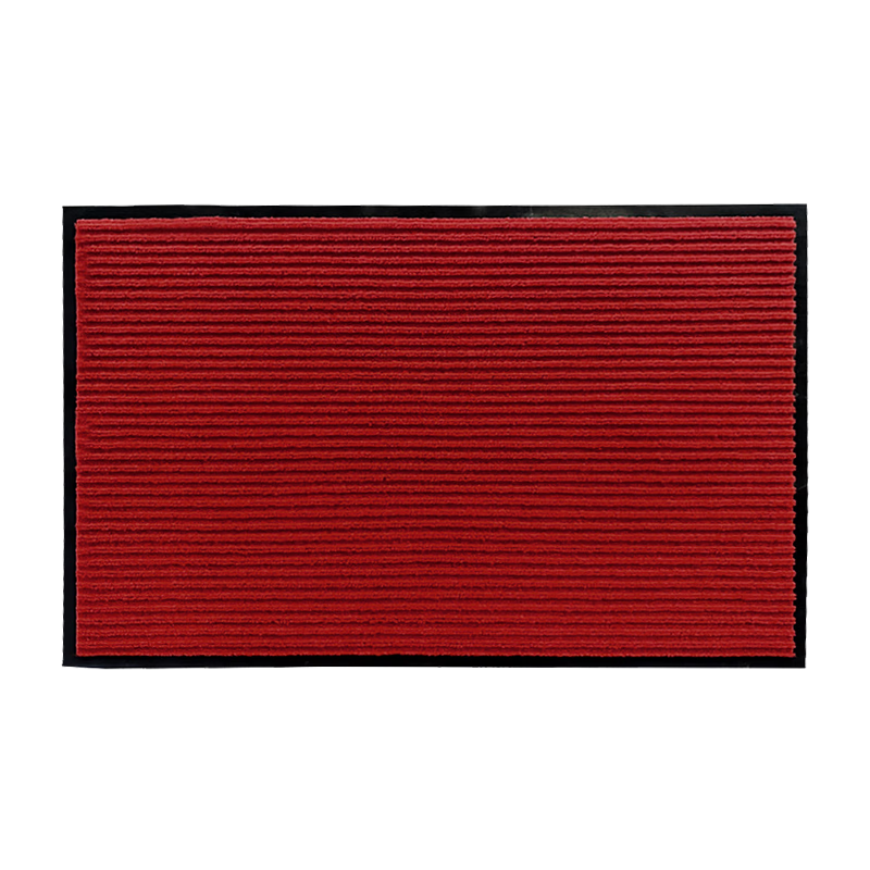 DIYIN Entrance Door Mat, Non-Slip Mat, Absorbent Floor Mat, Welcome Dust Removal Mat, Double Striped Dark Red without Text, 40*60cm