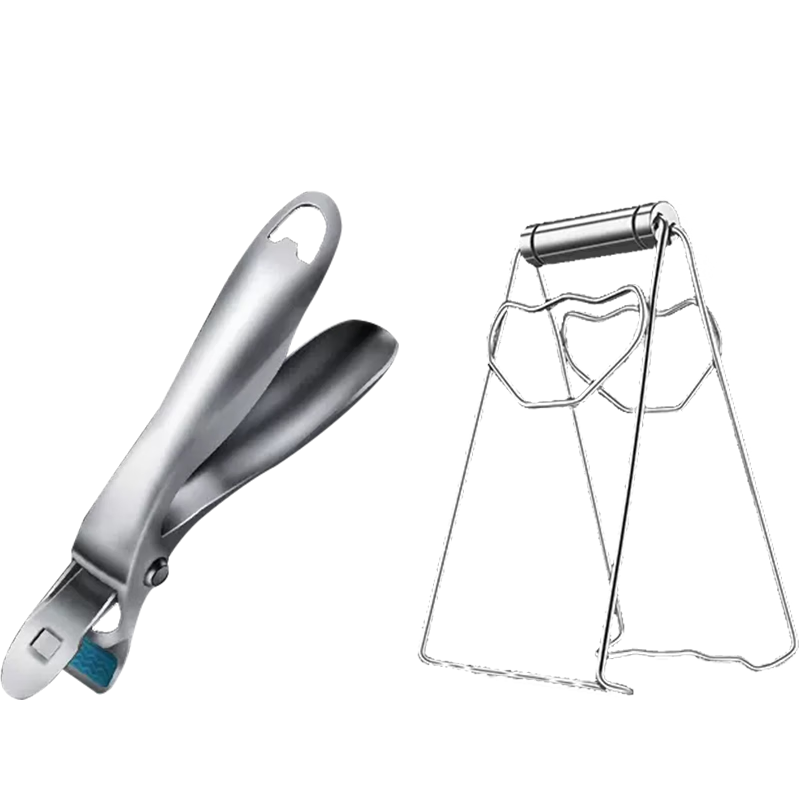 Dipuer 304 Stainless Steel Anti-Scalding Bowl Gripper, Steaming Plate Tongs, Bowl Lifter, Pot Lid Grabber, Dish Carrier